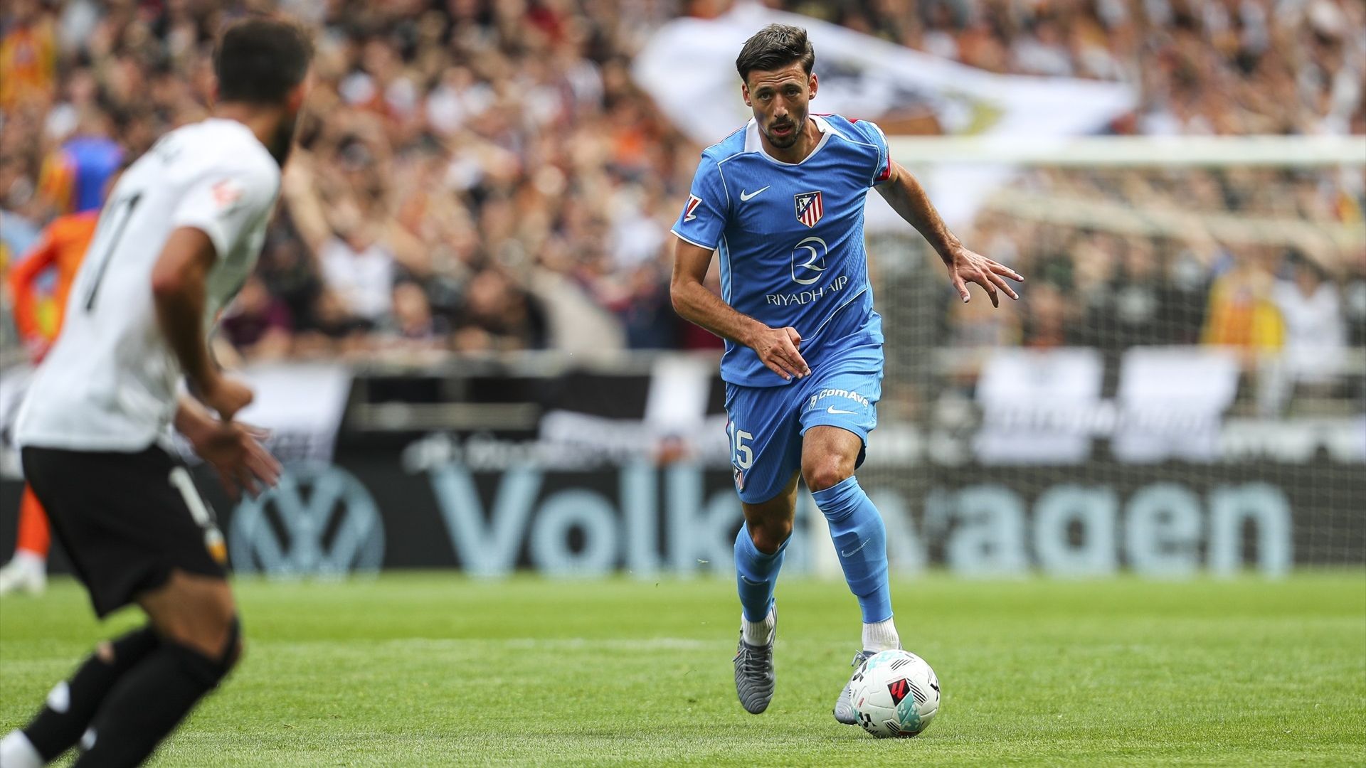 Lenglet, durante el Valencia-Atlético