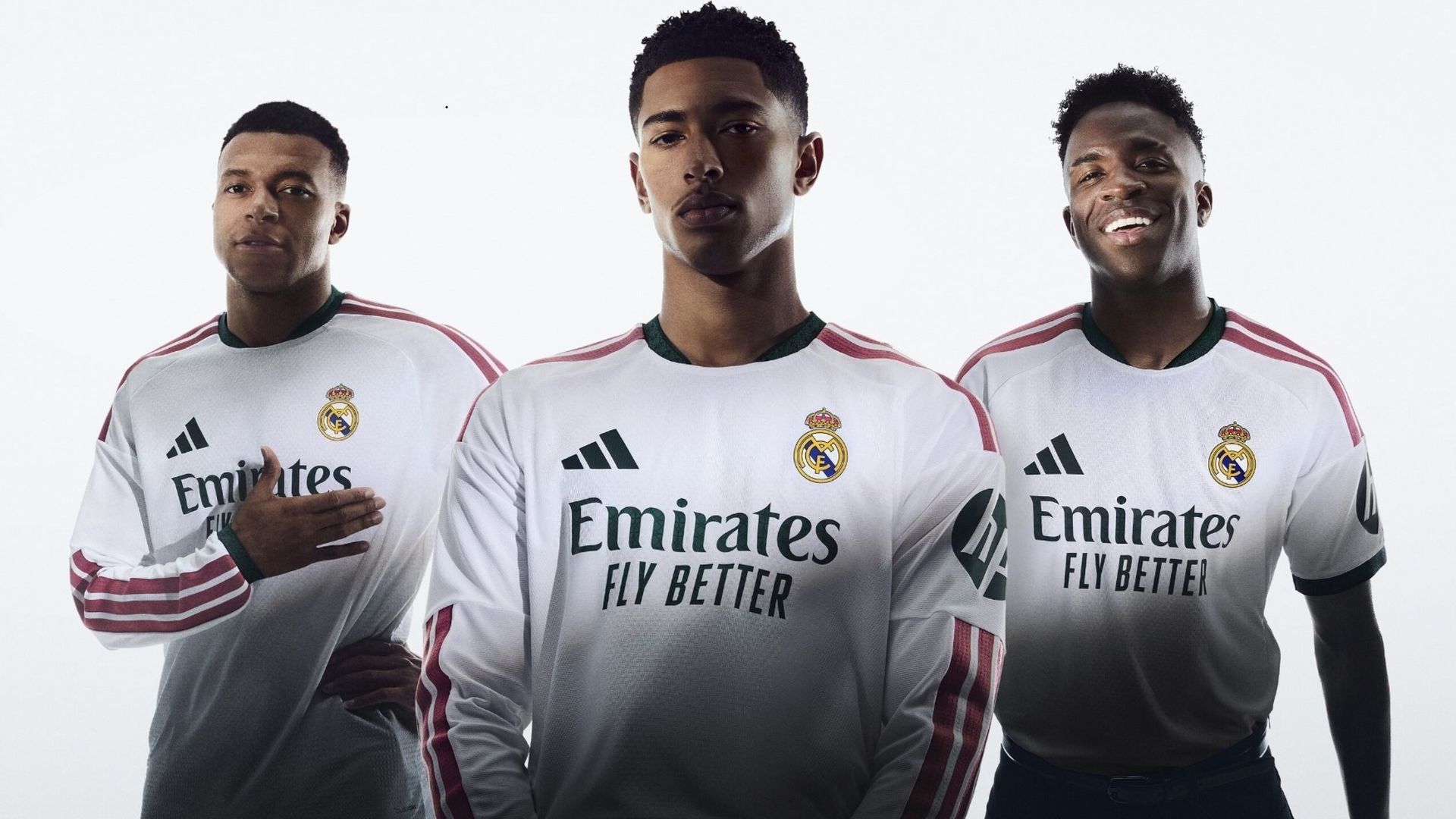 Mbappé, Bellingham y Vinicius en el anuncio de la nueva camiseta del Real Madrid y Adidas para la 26/27