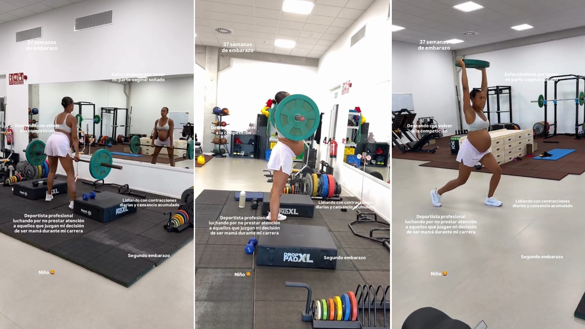 Ana Peleteiro muestra su rutina de fuerza en el gimnasio