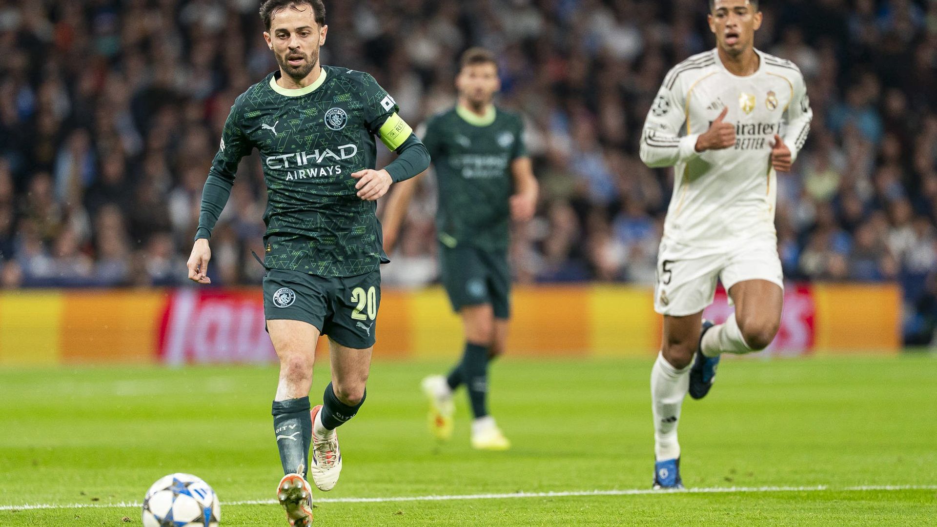 Bernardo Silva, en un partido de Champions frente al Real Madrid Bernardo Silva, en un partido de Champions frente al Real Madrid