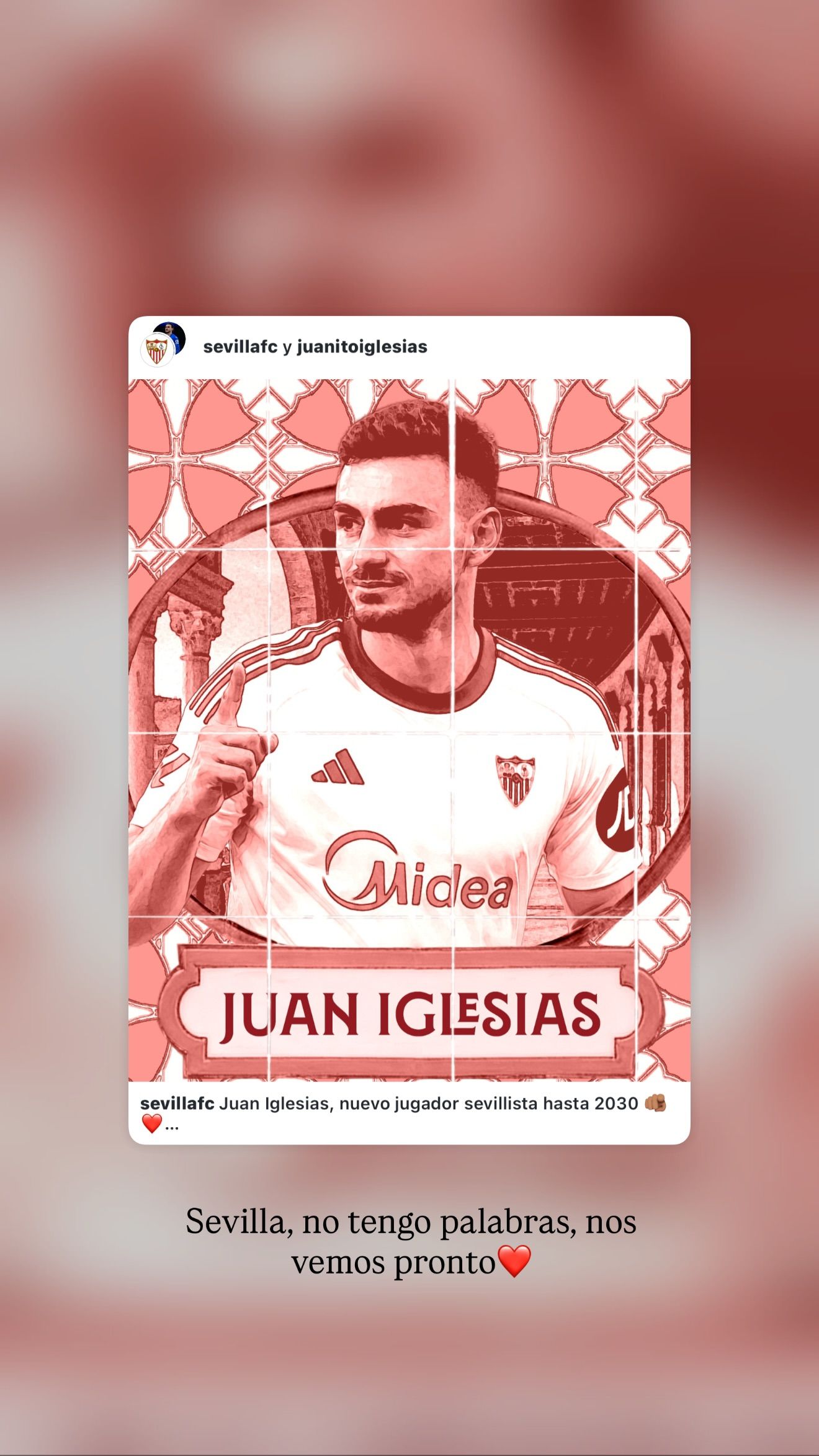 Estela Grande, emocionada con el fichaje de Juan Iglesias por el Sevilla