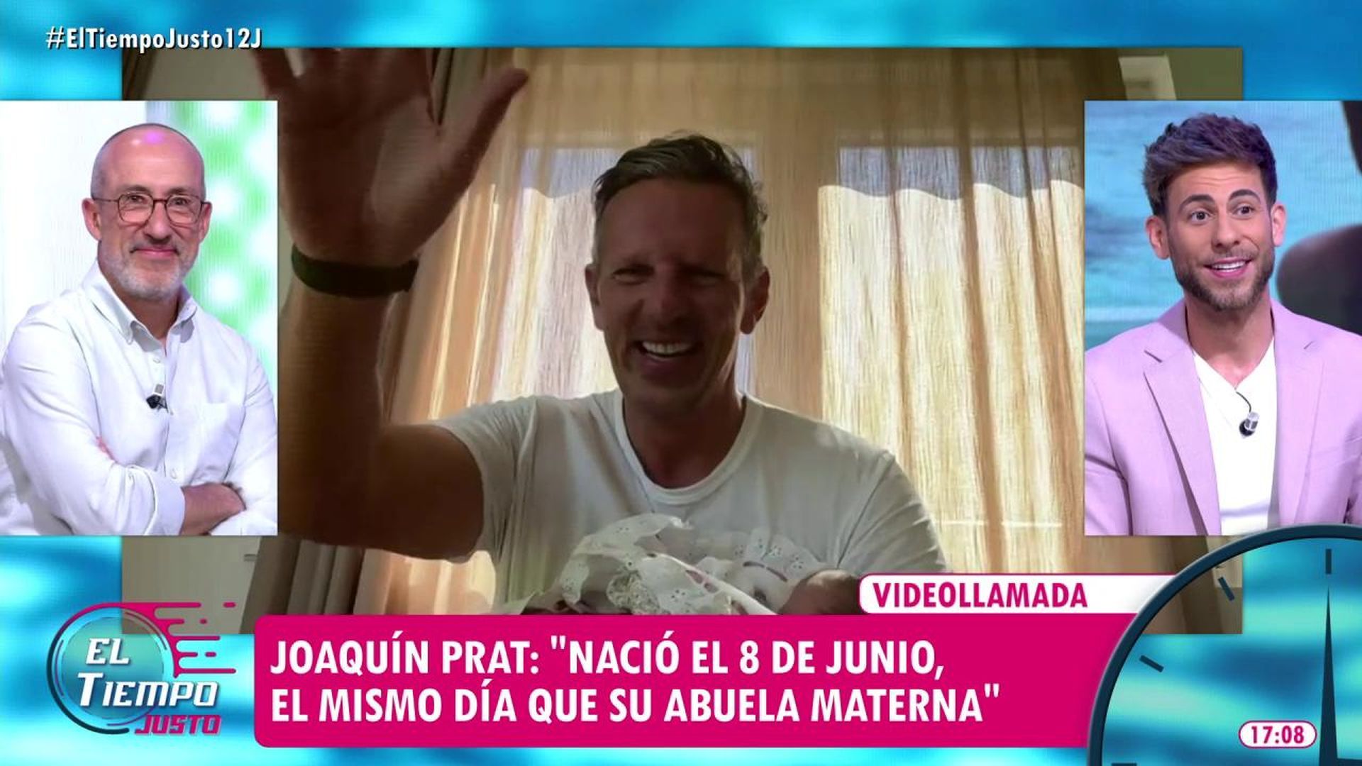 Los colaboradores de 'El tiempo justo' felicitan a Joaquín Prat por su paternidad: "Estamos muy emocionados"