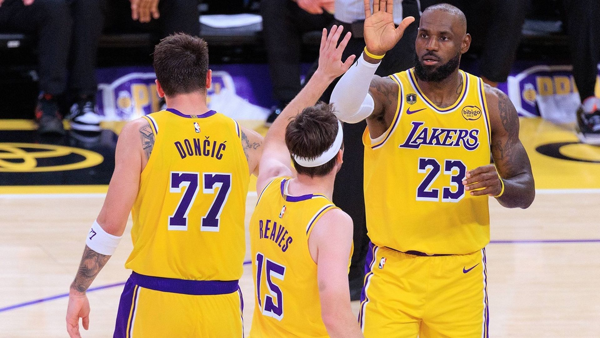 Lebron, Reaves y Doncic en Los Ángeles Lakers Lebron, Reaves y Doncic en Los Ángeles Lakers
