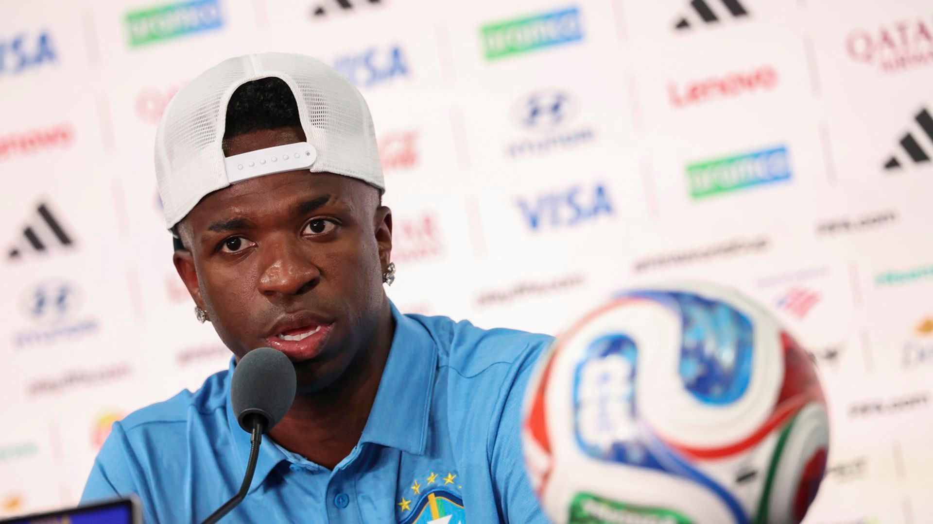 Vinicius, en rueda de prensa antes del Brasil-Marruecos Vinicius, en rueda de prensa antes del Brasil-Marruecos