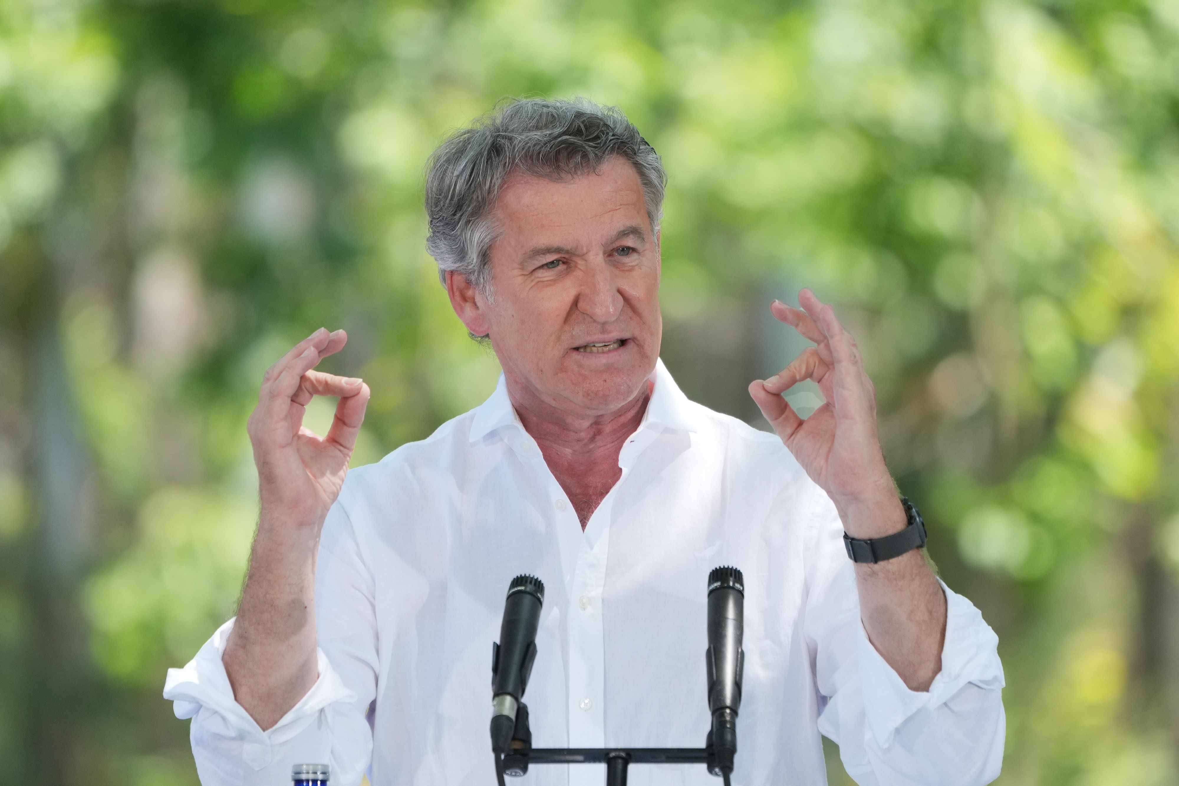Alberto Núñez Feijóo durante su comparecencia