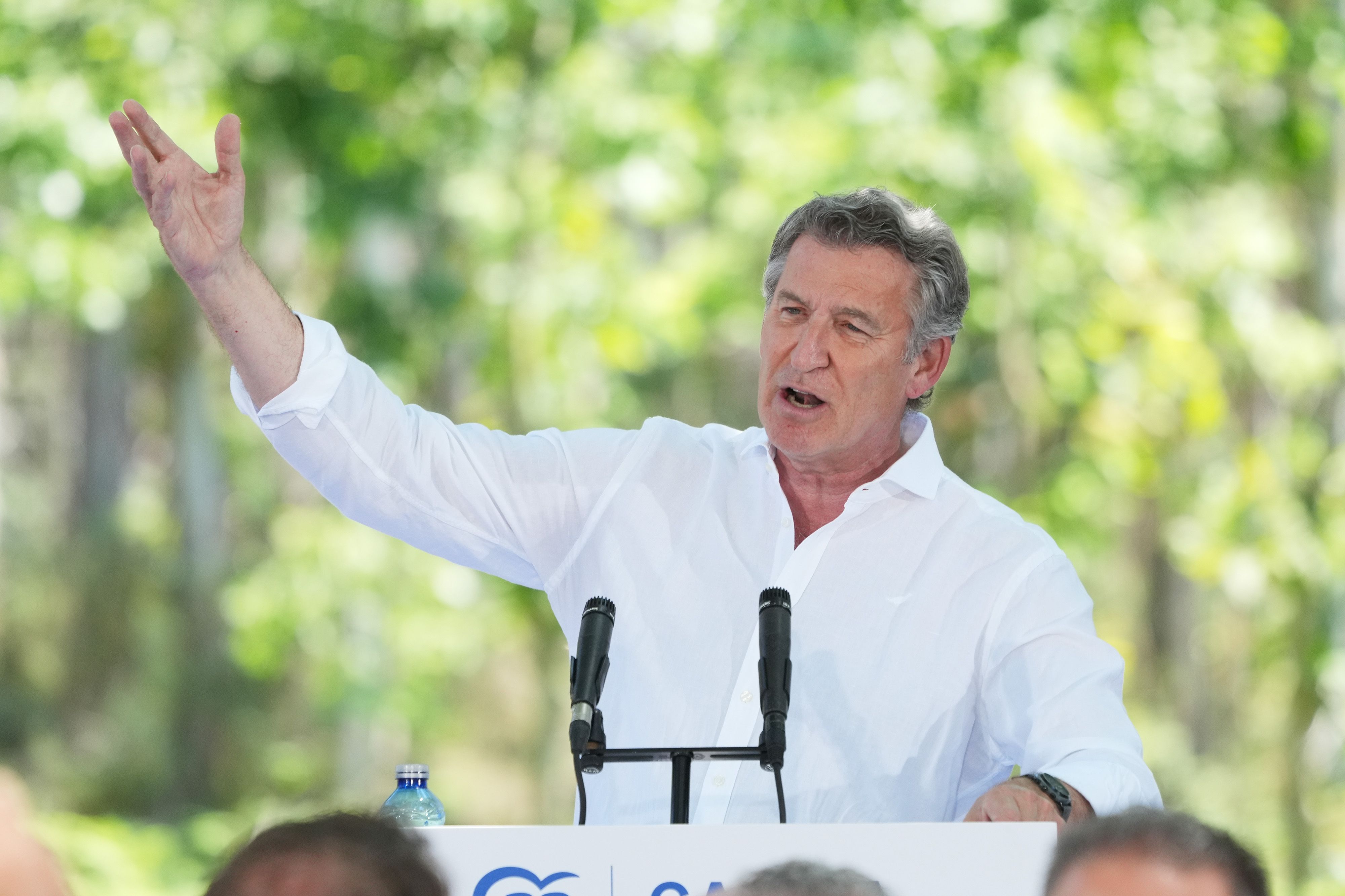Alberto Núñez Feijóo en su discurso en O Pino