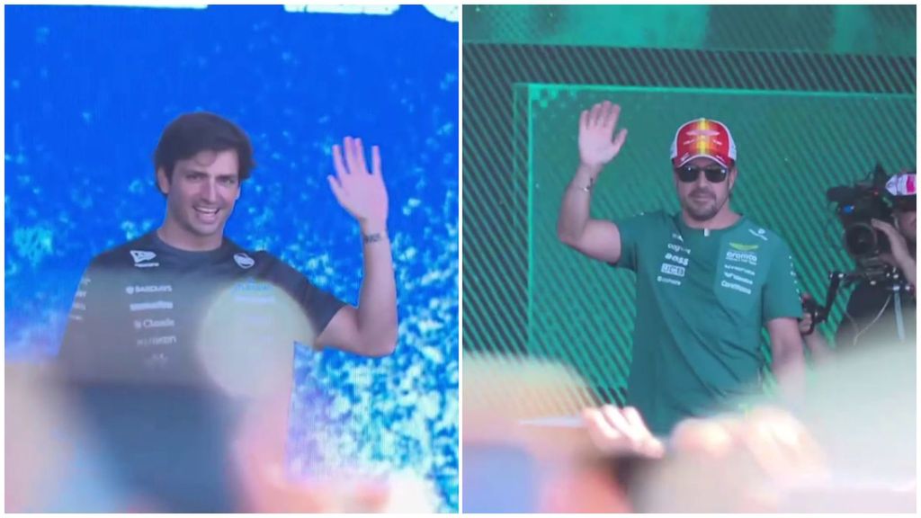 Carlos Sainz y Fernando Alonso desatan la locura entre la afición en Montmeló