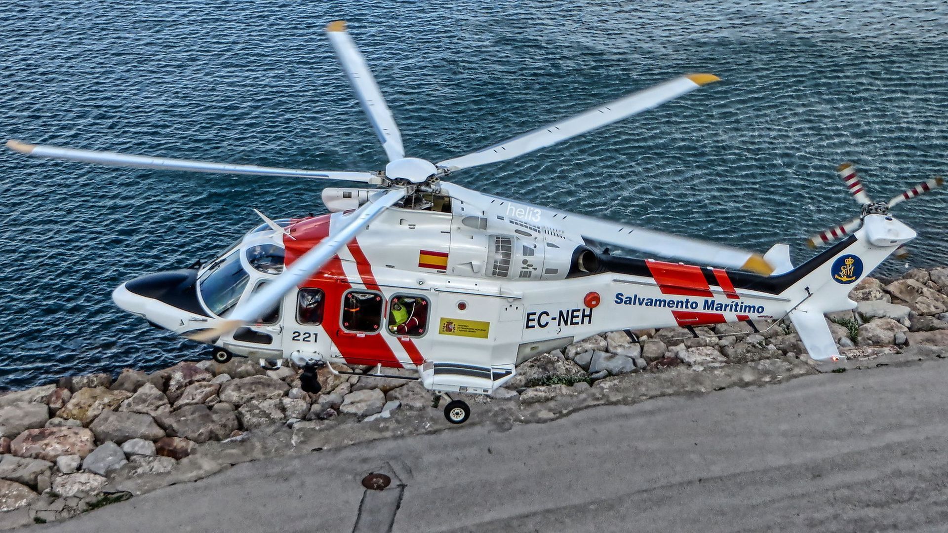 Helicóptero Helimer 221 de rescate de Salvamento Marítimo Helicóptero Helimer 221 de rescate de Salvamento Marítimo