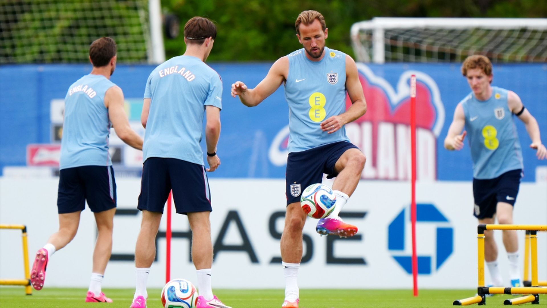 La selección inglesa, entrenando