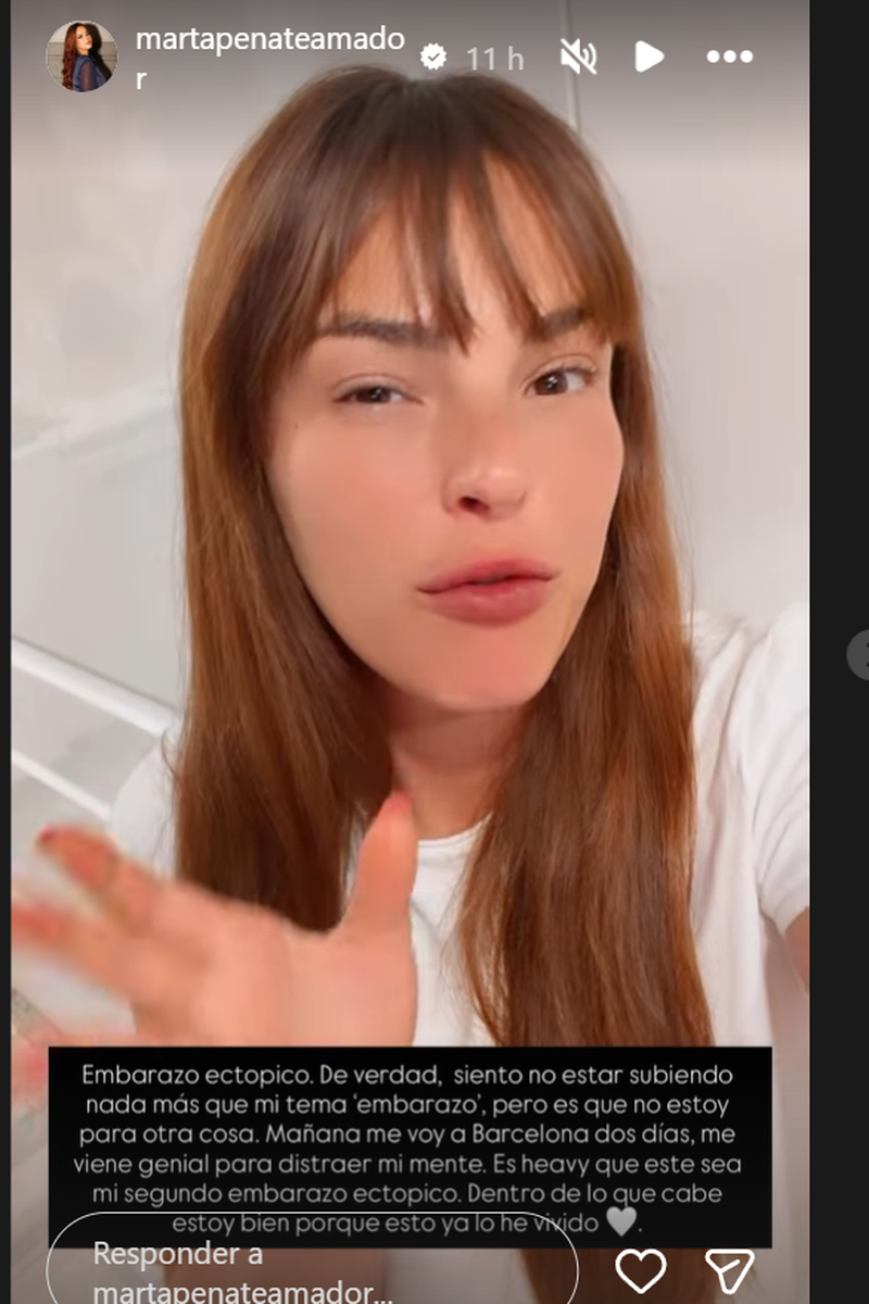 Marta Peñate confirma que tiene un embaarzo ectópico