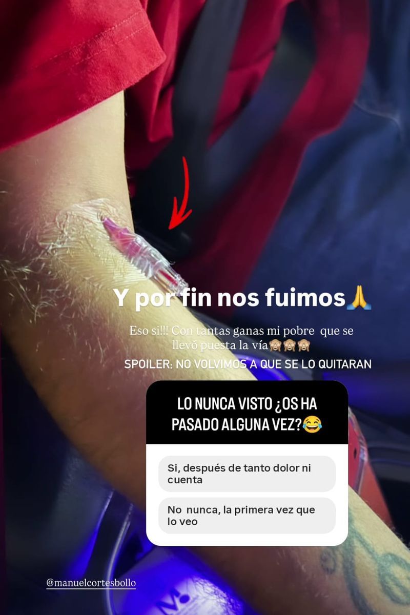Así mostraba hace unos días Raquel Bollo que Manuel Cortés había tenido que pasar por el hospital