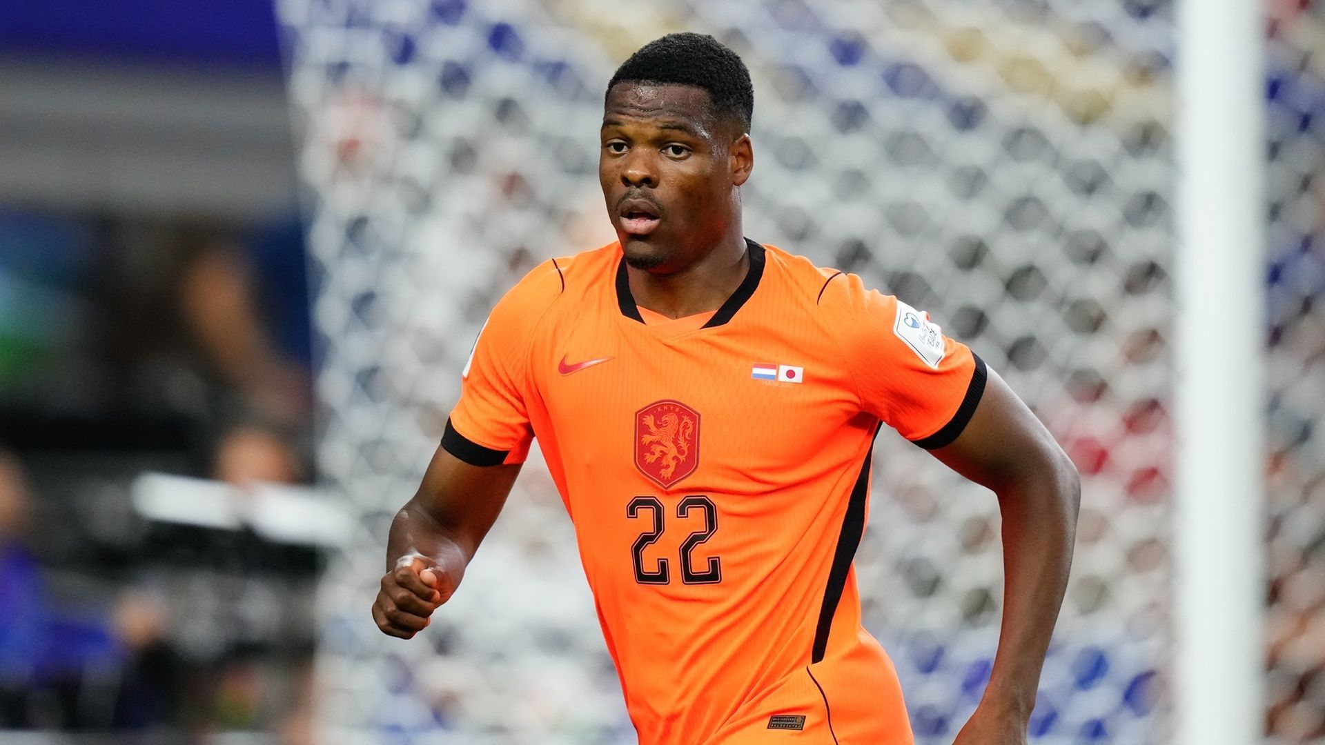 Denzel Dumfries durante el primer partido de Países Bajos en el Mundial 2026