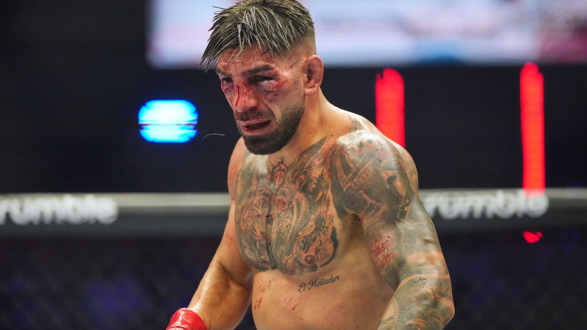 Ilia Topuria, en un momento del combate Ilia Topuria, en un momento del combate
