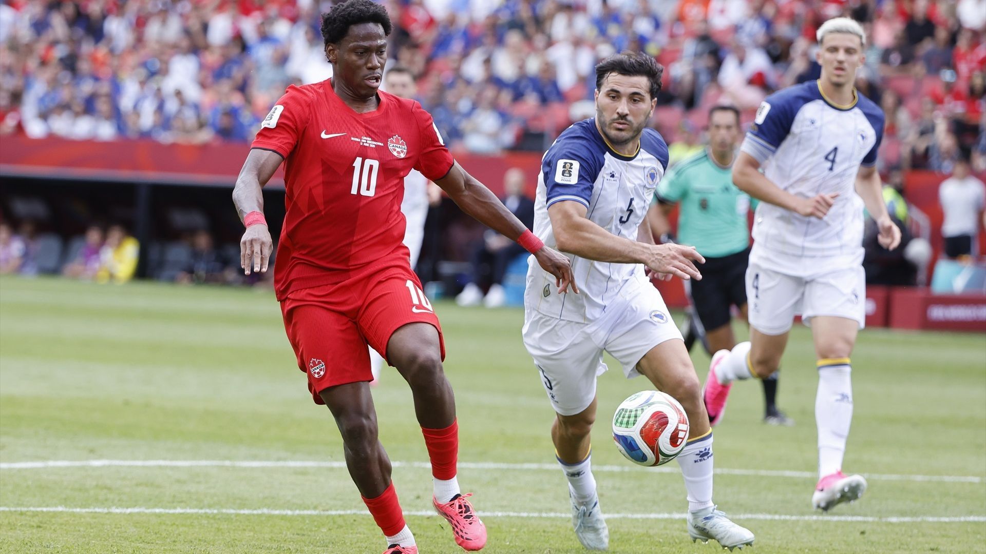 Jonathan David en el primer partido de Canadá en el Mundial 2026