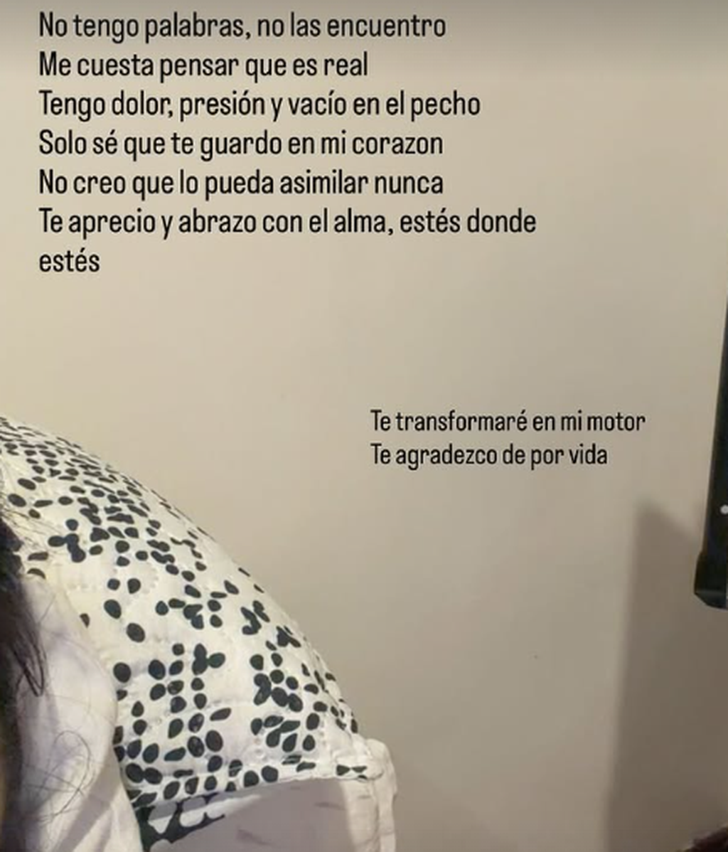 La exnovia de Gaspi reacciona a su muerte en redes sociales