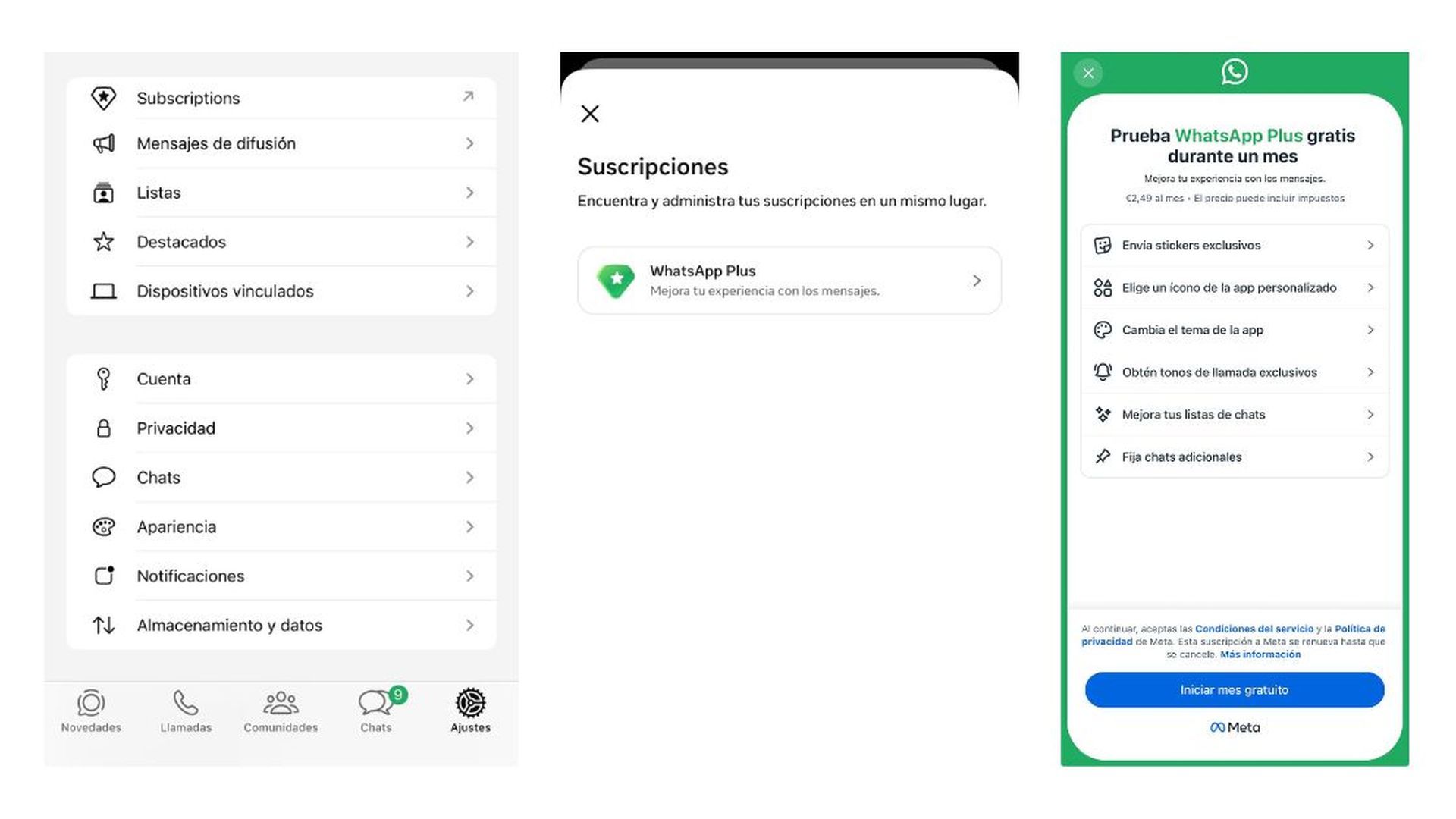 Suscripción a WhatsApp Plus desde iPhone