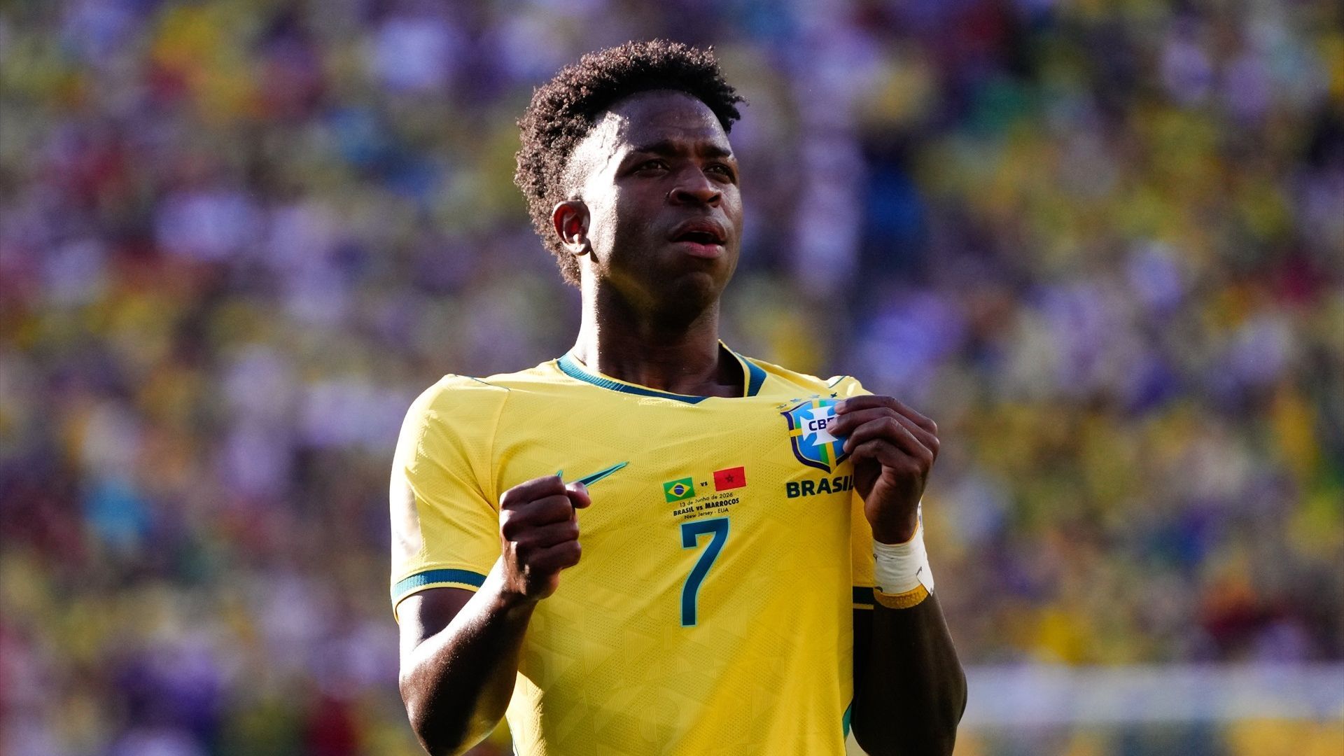 Vinicius Junior celebrando un gol con Brasil Vinicius Junior celebrando un gol con Brasil