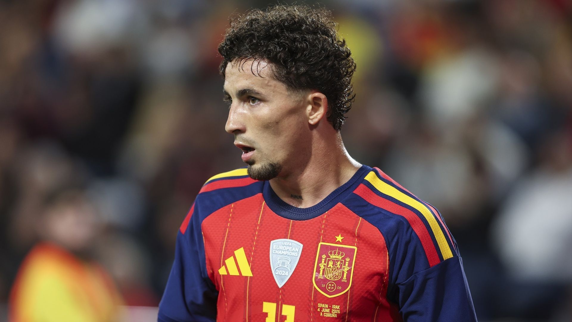 Yeremy Pino durante un partido con España