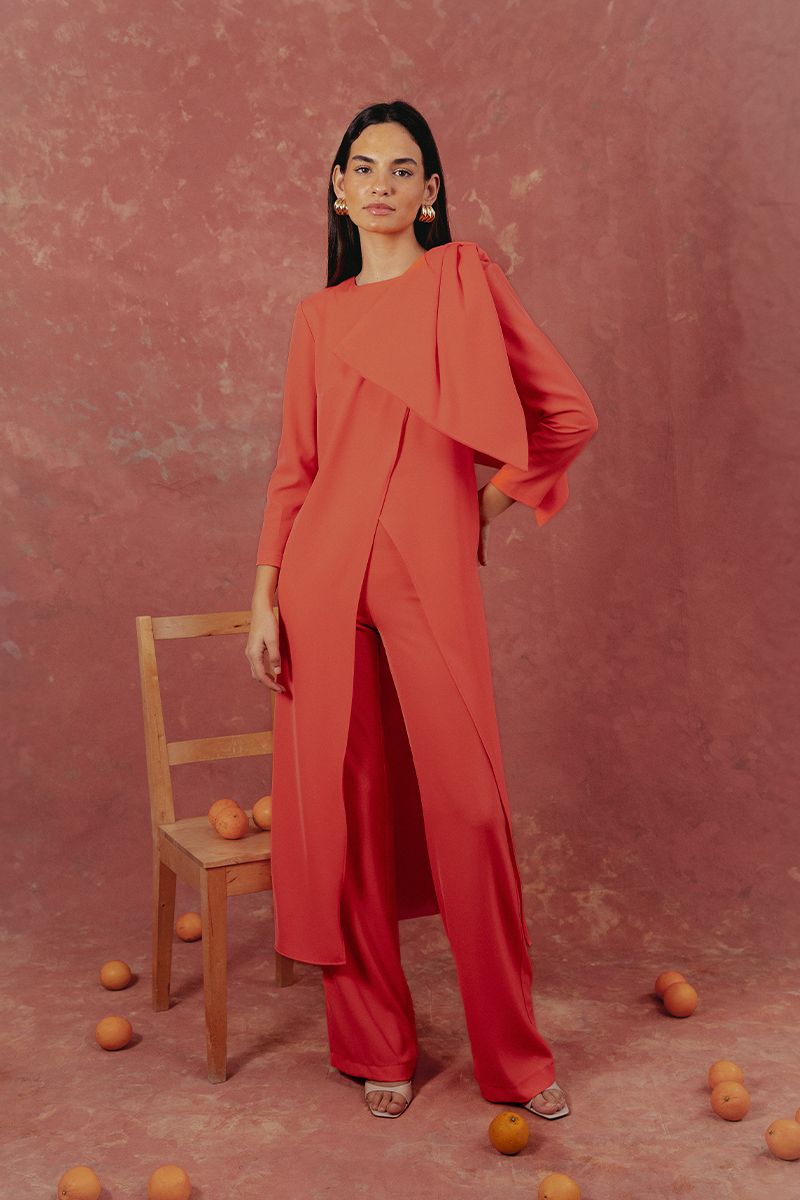 Conjunto de top y pantalón rojo