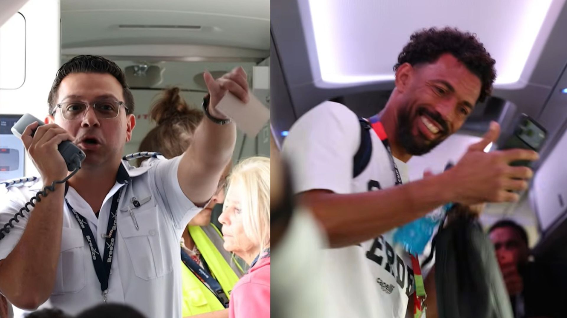 Fotomontaje del comandante de avión y Vozinha