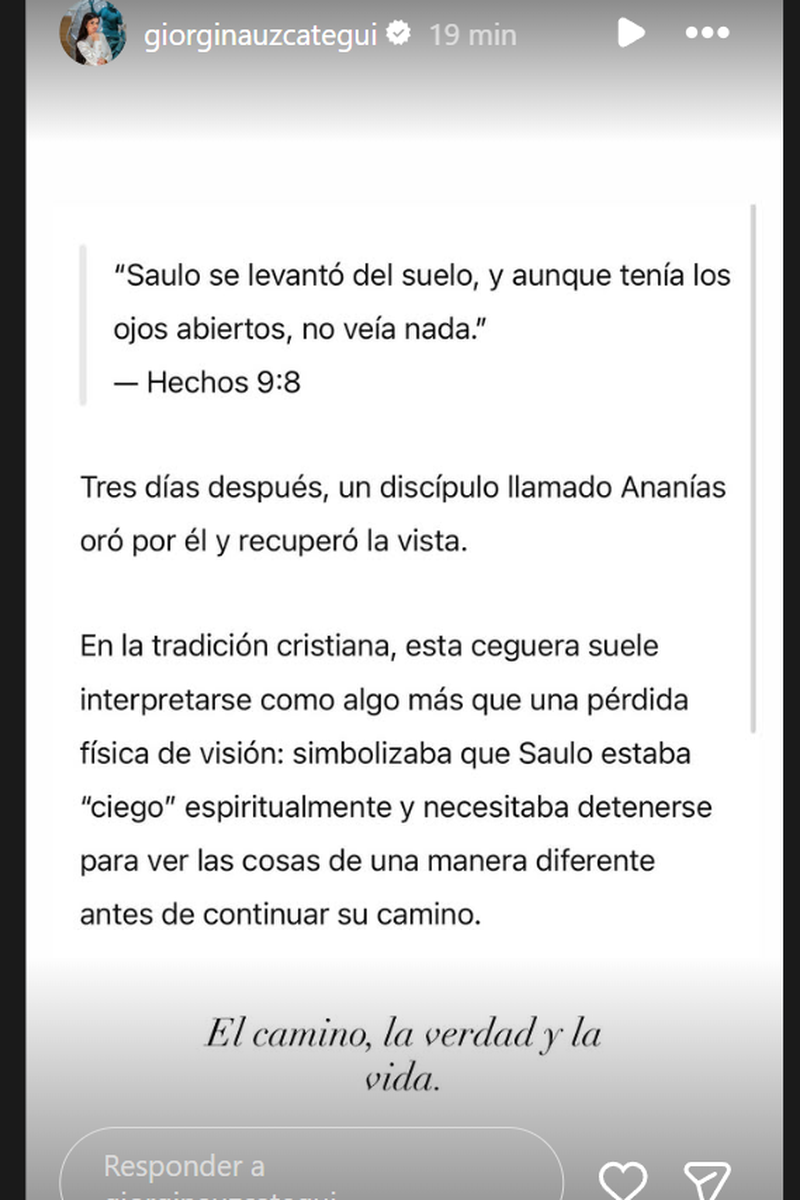 La llamativa publicación de Giorgina Uzcategui