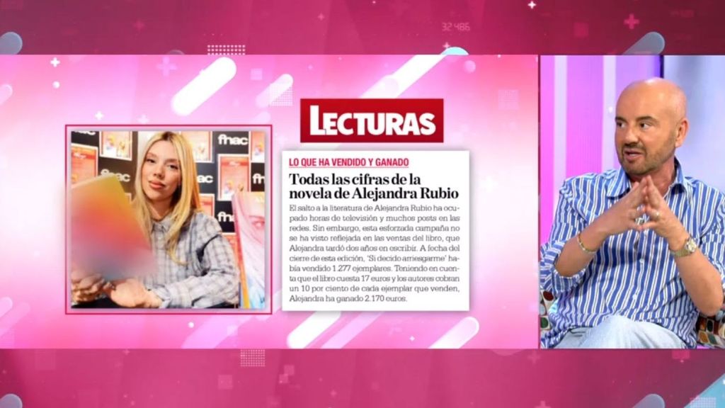 Luis Pliego destapa en 'El tiempo justo' las cifras de la novela de Alejandra Rubio: "Está muy por debajo de la media de un libro corriente"