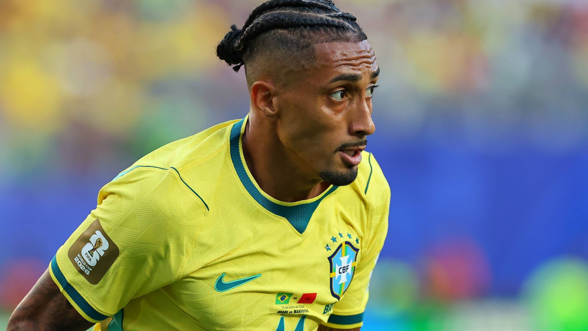 Raphinha, en un partido de Brasil