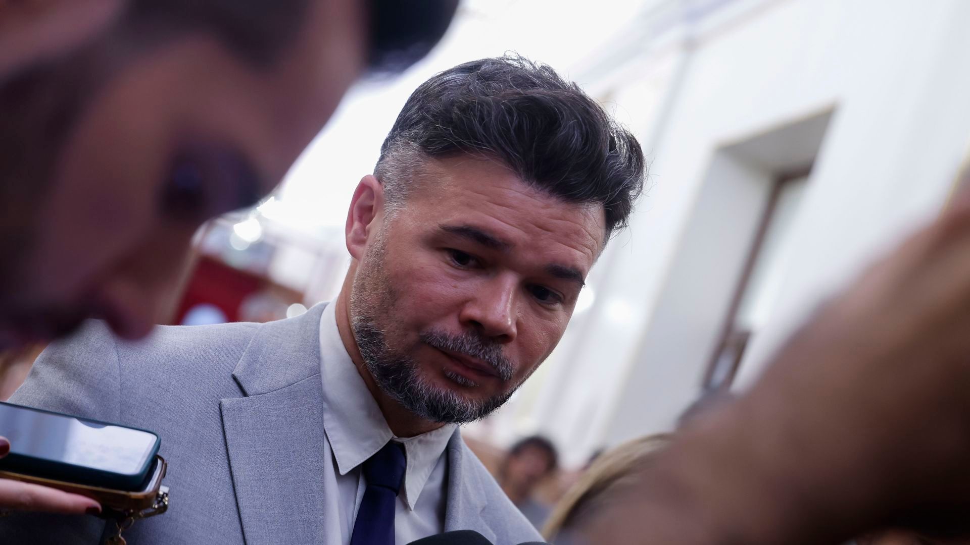 El portavoz de ERC en el Congreso, Gabriel Rufián, durante una sesión plenaria en el Congreso de los Diputados