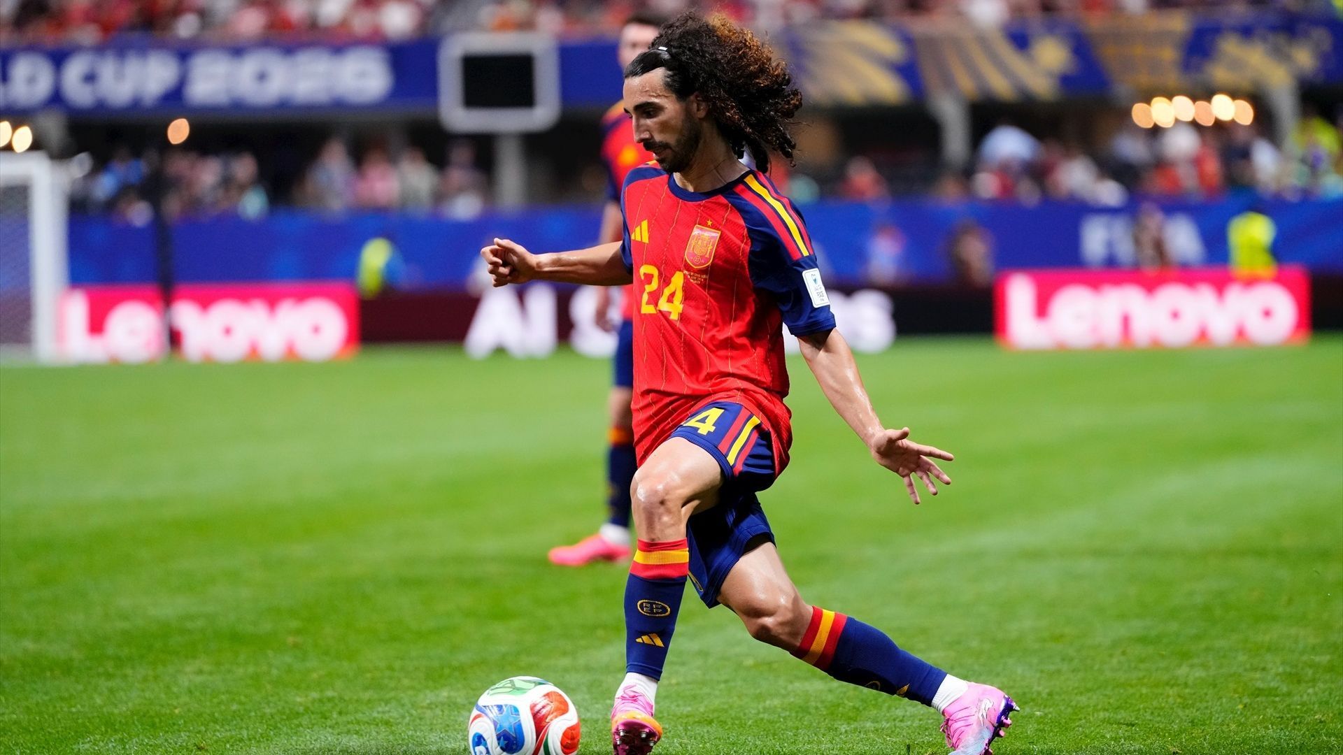 Marc Cucurella durante el España - Cabo Verde del Mundial 2026