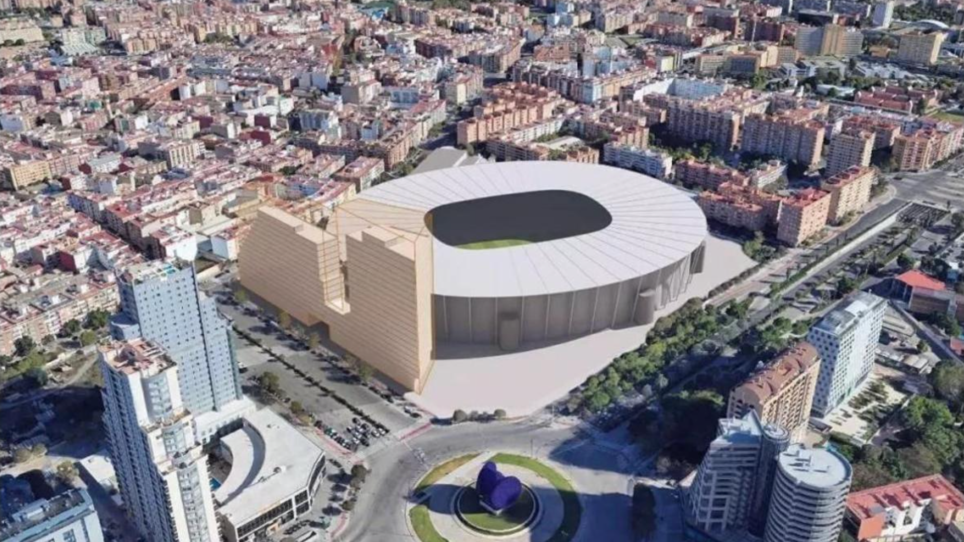 Recreación del terciario junto al Nou Mestalla