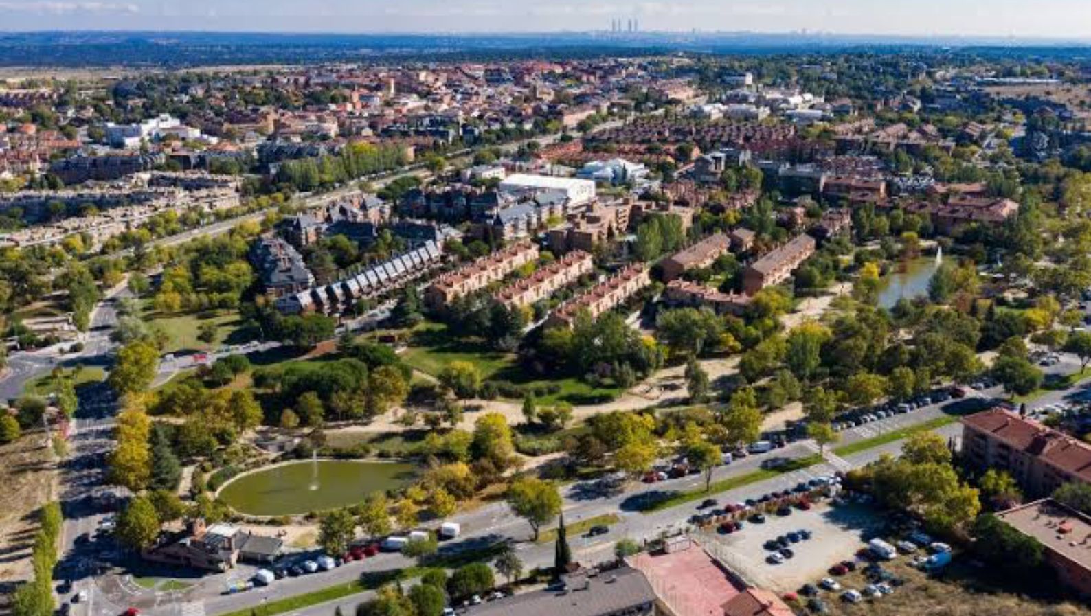 Vista aérea del barrio de Las Rozas en Madrid