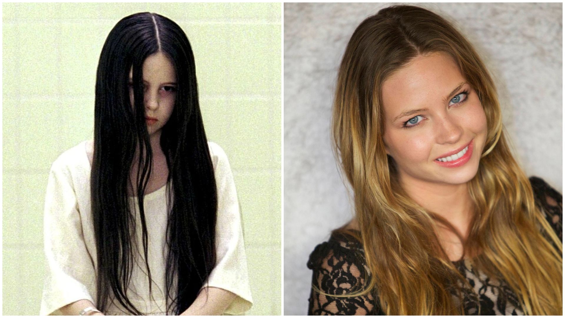 La actriz Daveigh Chase, de pequeña interpretando a la protagonista de 'The Ring' y una foto suya años después La actriz Daveigh Chase, de pequeña interpretando a la protagonista de 'The Ring' y una foto suya años después