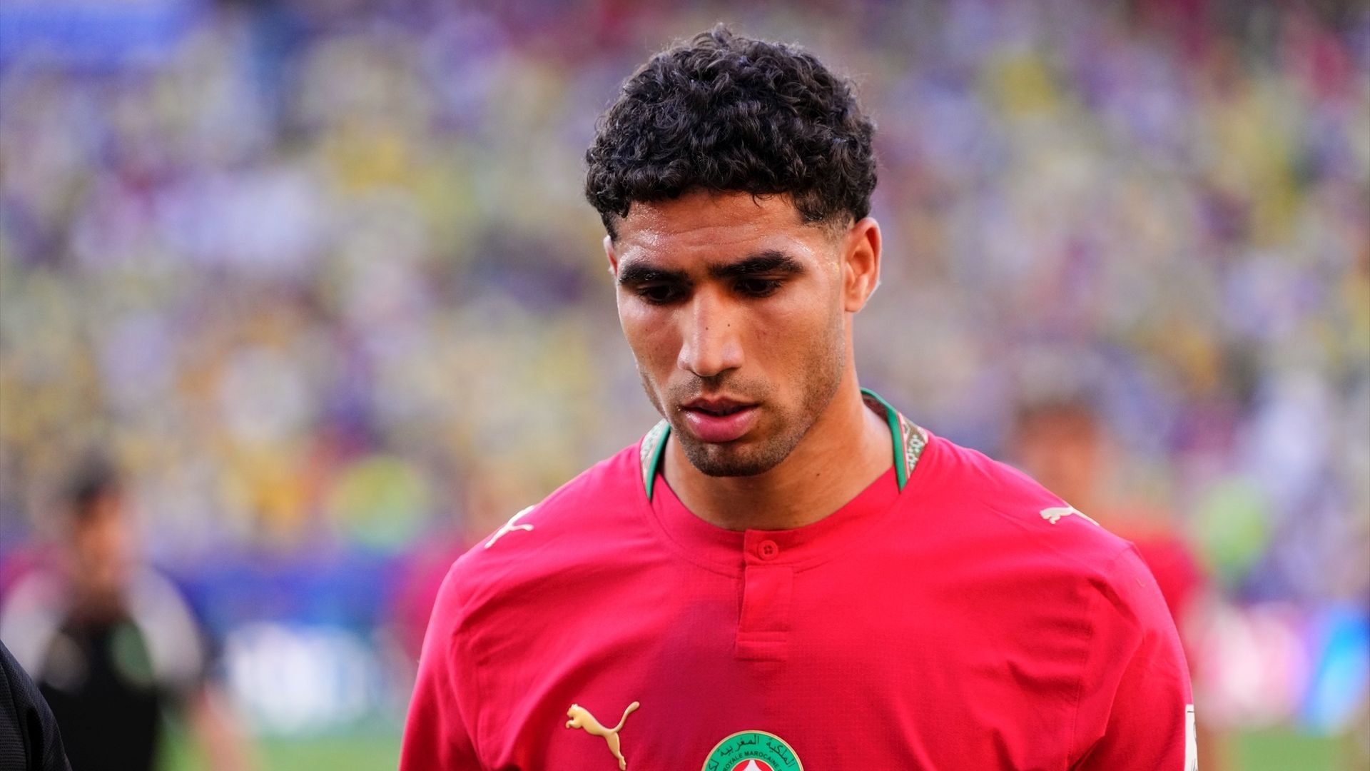 Achraf Hakimi, en un partido de Marruecos Achraf Hakimi, en un partido de Marruecos