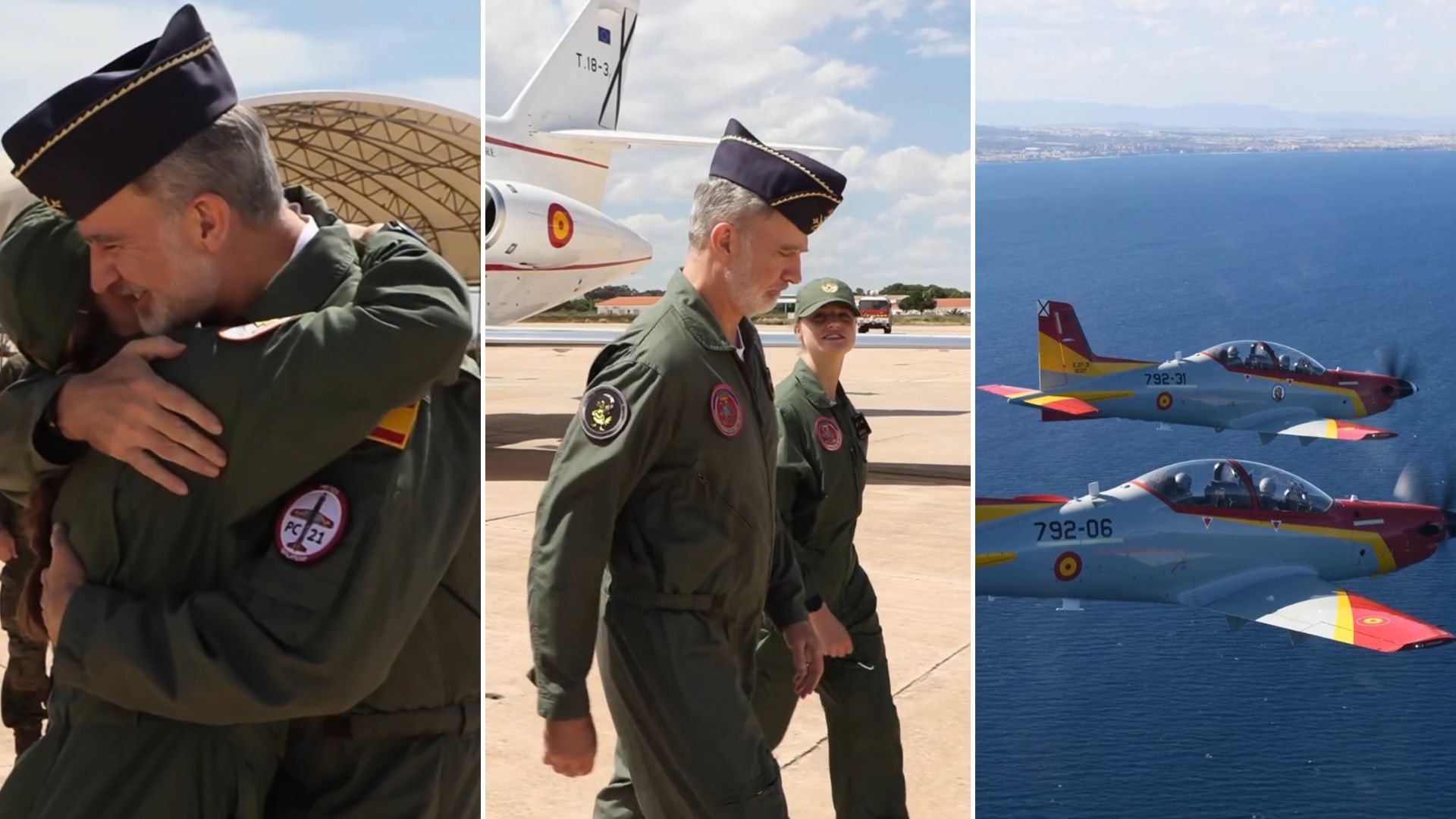 El rey Felipe y su hija, la princesa Leonor, realizan su primer vuelo juntos