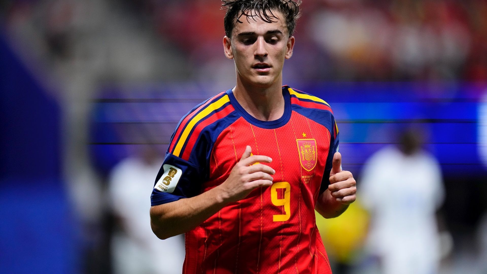 Gavi, en un partido de España Gavi, en un partido de España