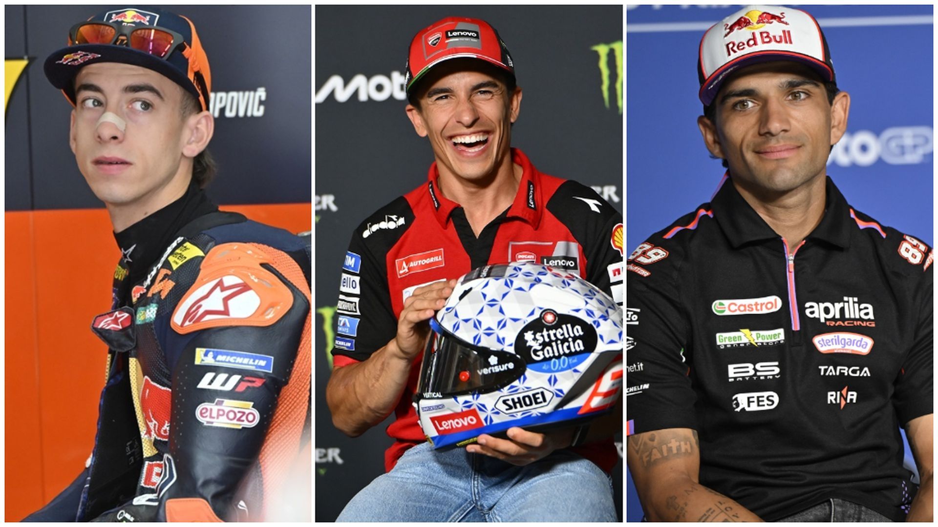 Pedro Acosta, Marc Márquez y Jorge Martín Pedro Acosta, Marc Márquez y Jorge Martín
