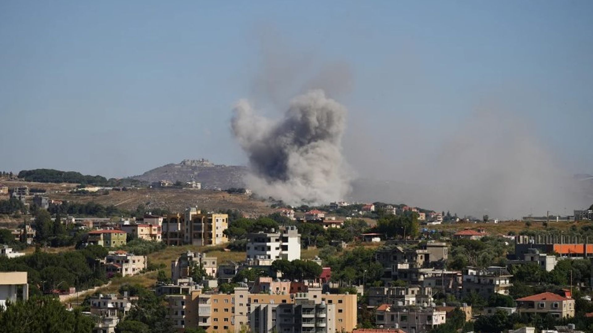 Vista aérea de Líbano tras un bombardeo de Israel