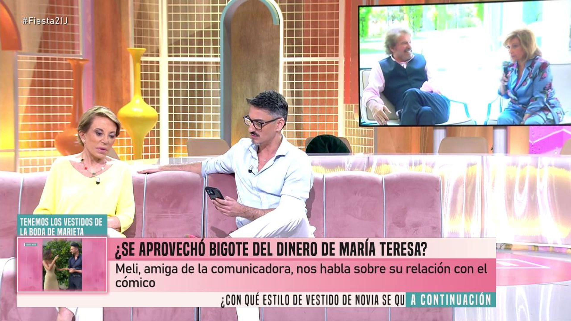 Diego Reinares lee el mensaje que le envía Gustavo en pleno directo
