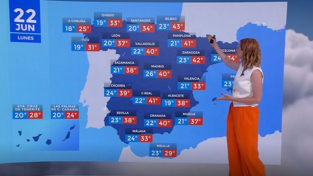 La ola de calor continúa este lunes con temperaturas de hasta 42ºC: preocupa el País Vasco que estará ante un "peligro extraordinario"