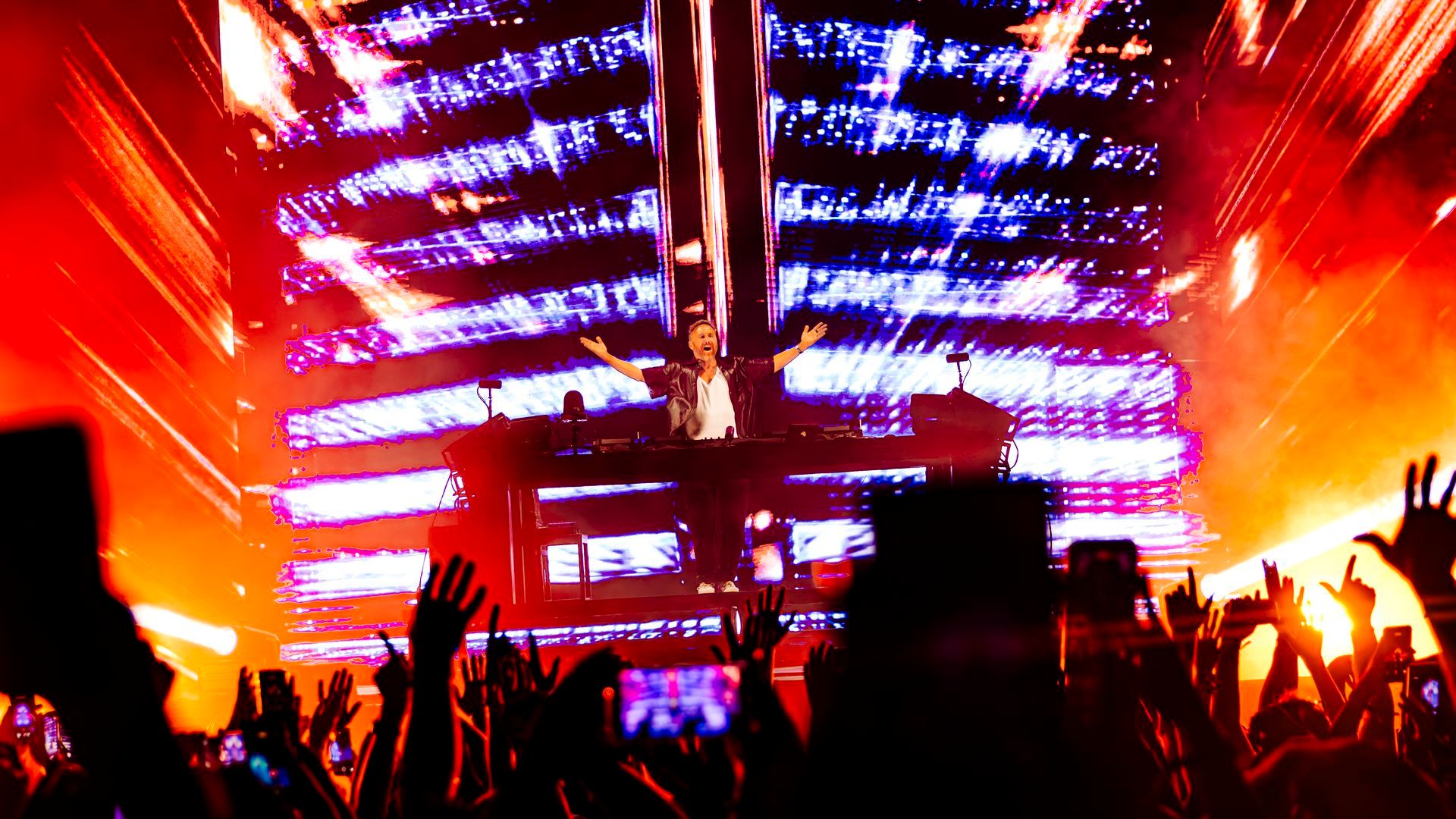David Guetta durante su actuación David Guetta durante su actuación