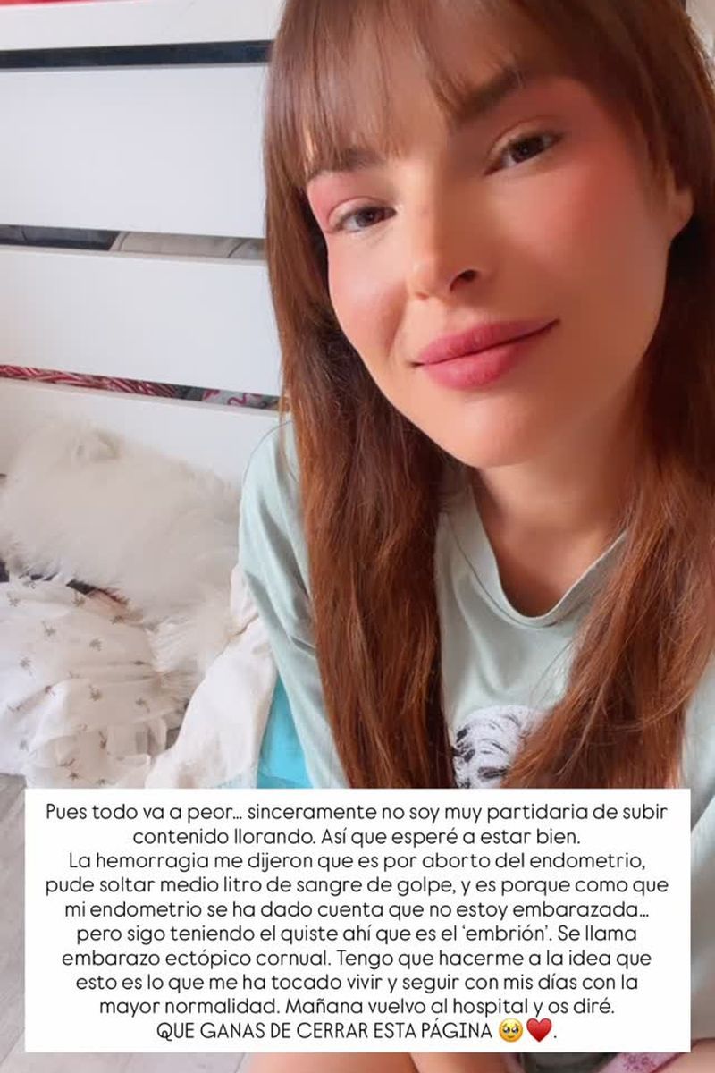 Marta Peñate cuenta las últimas novedades de su embarazo ectópico