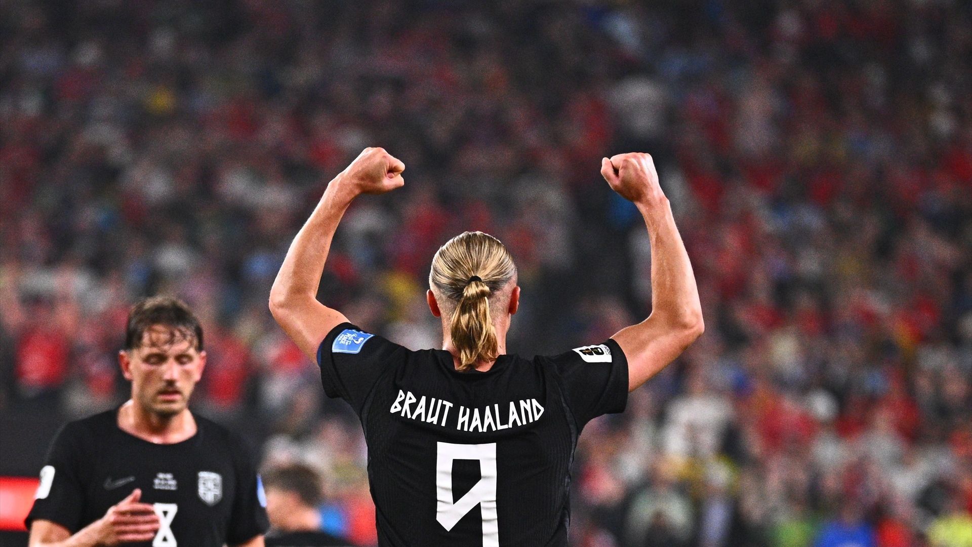 Haaland celebra uno de sus goles ante Senegal