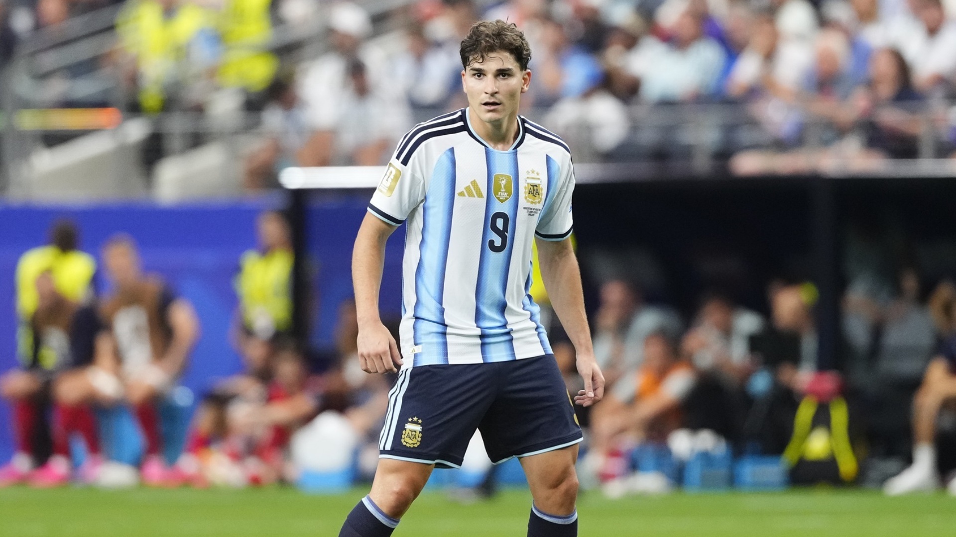 Julián Álvarez, durante el Argentina-Austria Julián Álvarez, durante el Argentina-Austria