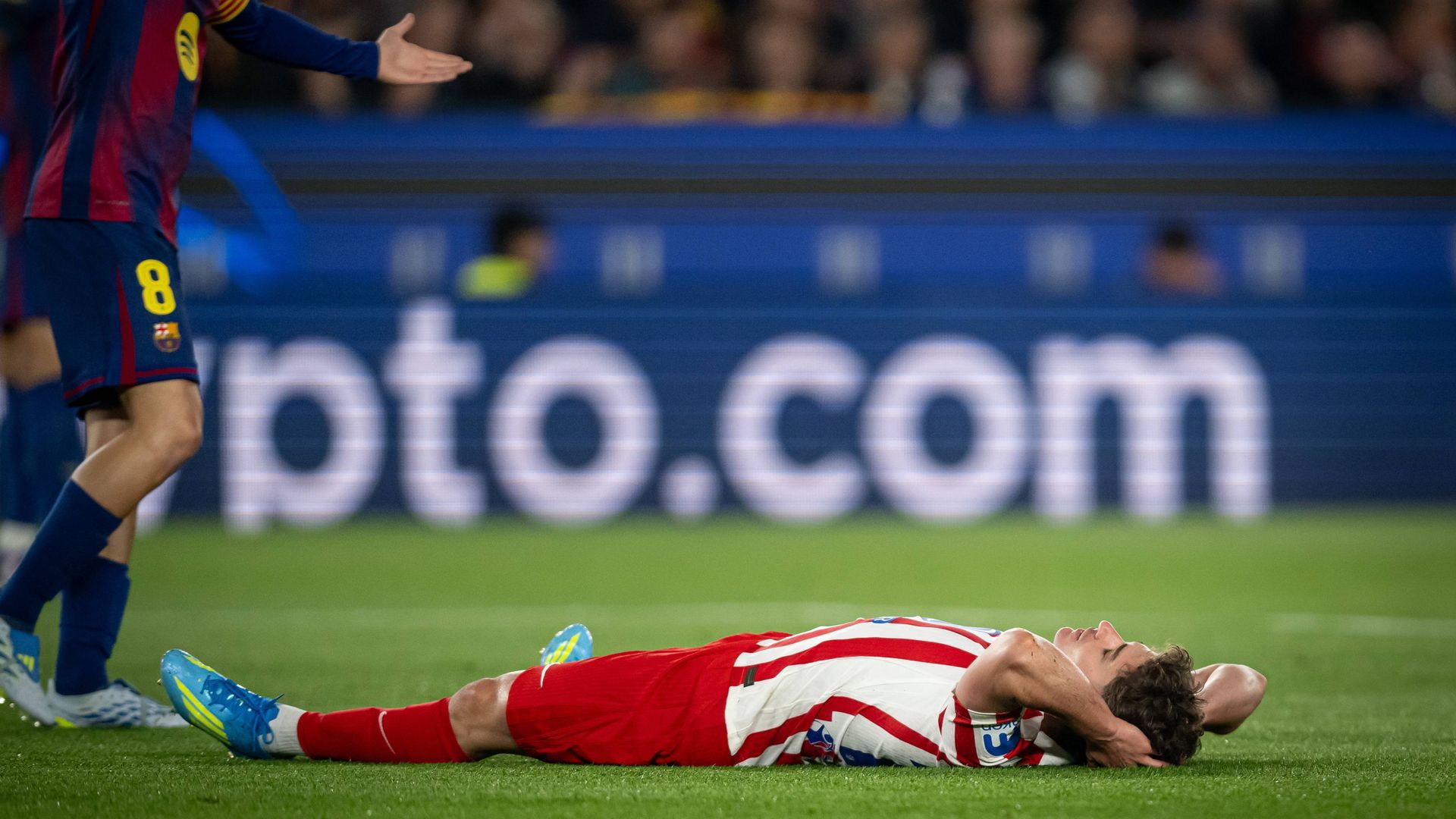 Julián Álvarez, en el partido de Champions frente al FC Barcelona