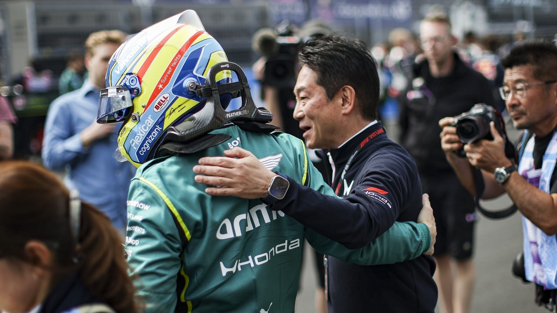 Koji Watanabe y Fernando Alonso en la parrilla del Gran Premio de Japón esta temporada