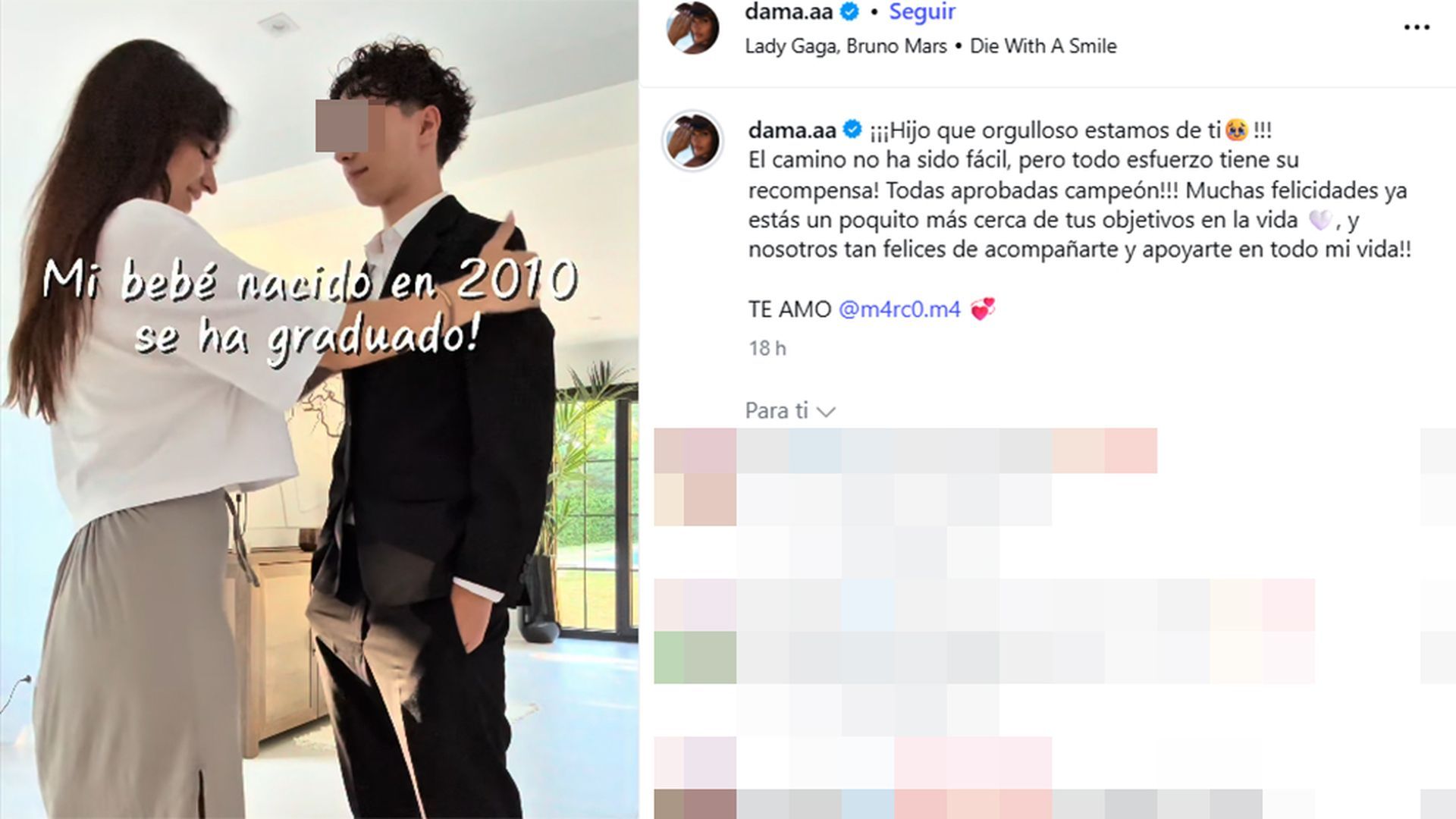 Marco, el hijo de Melendi, se ha graduado
