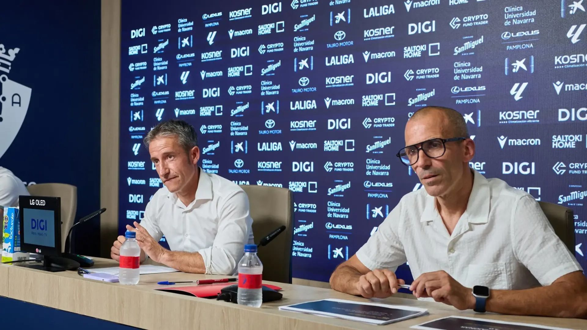 Ángel Alcalde y Patxi Puñal en sala de prensa Ángel Alcalde y Patxi Puñal en sala de prensa