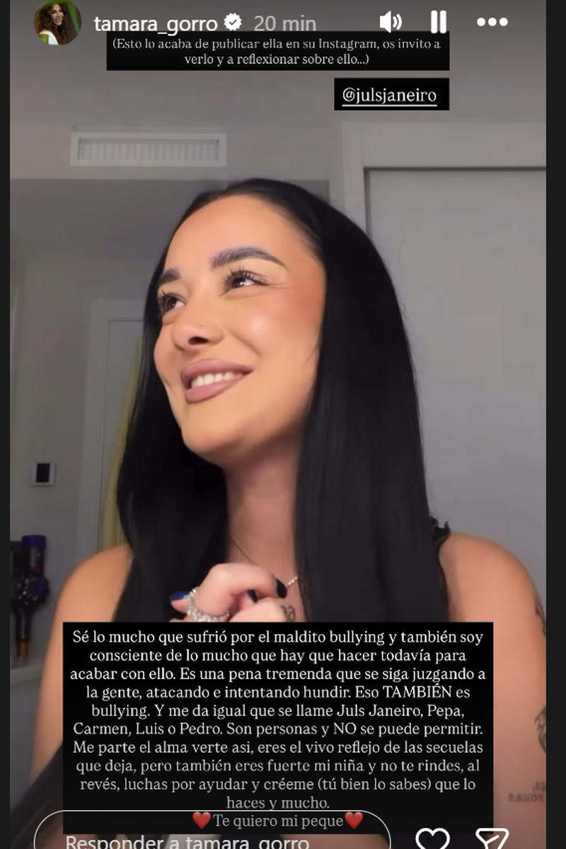 El mensaje de apoyo de Tamara Gorro a Juls Janeiro