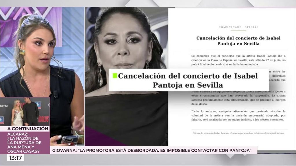 La promotora del concierto en Sevilla de Isabel Pantoja está desbordada: "Es imposible contactar con ella"