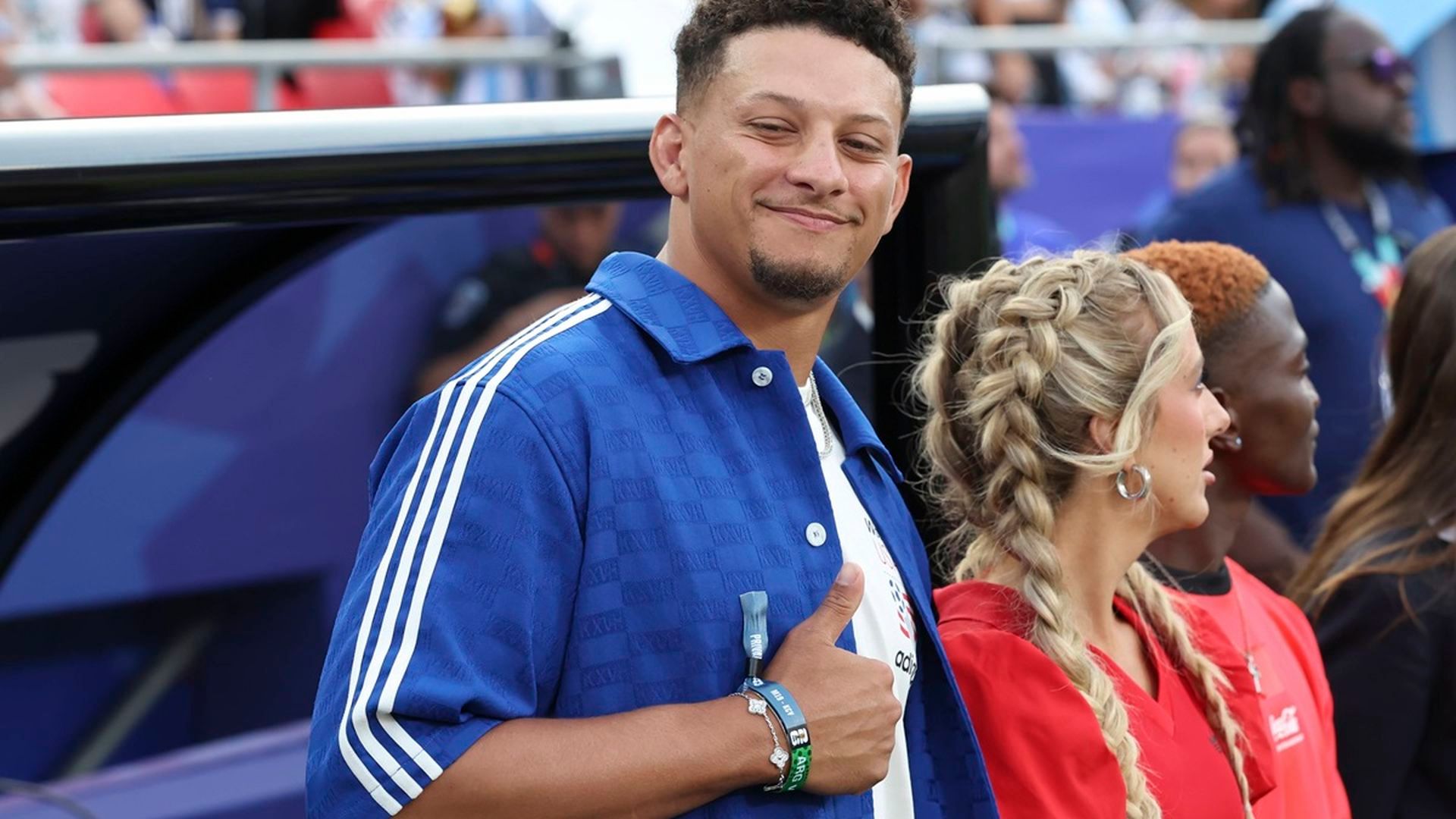 Patrick Mahomes durante un partido de Estados Unidos en el Mundial 2026 de fútbol Patrick Mahomes durante un partido de Estados Unidos en el Mundial 2026 de fútbol